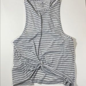Grey striped athleta tank top